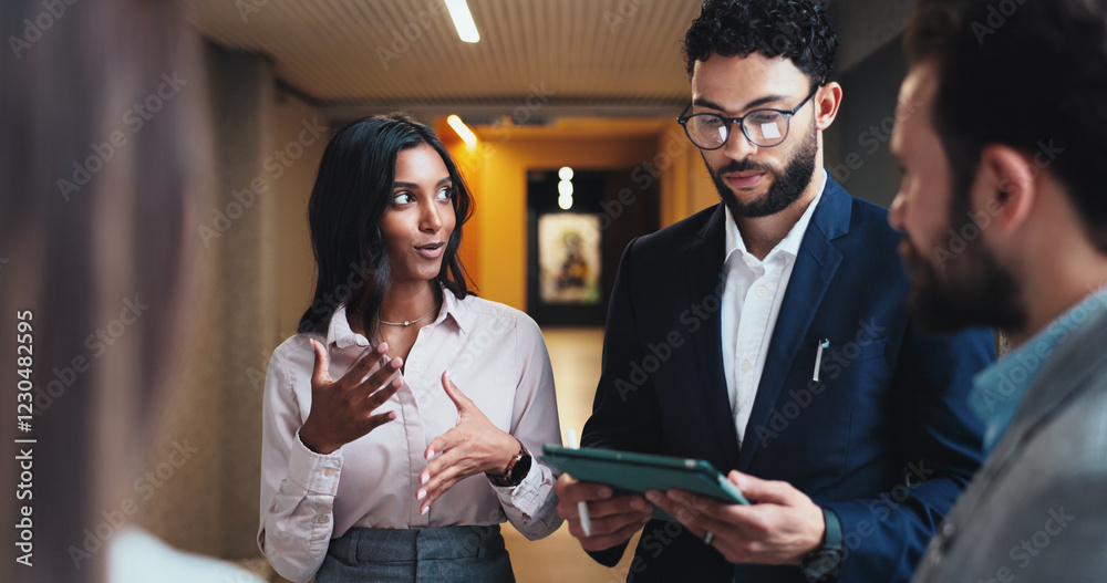 Team-Besprechung mit Tablet